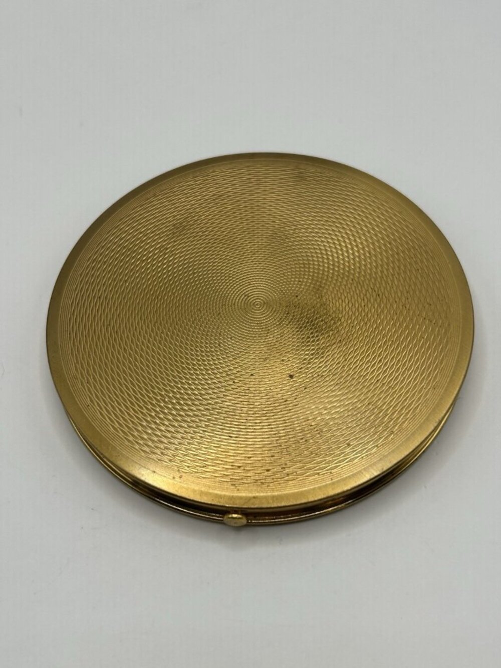 Vintage Powder Compact Rex Fifth Avenue Blue Enamel Gold 1940s Puff Flapjack - Picture 4 of 13